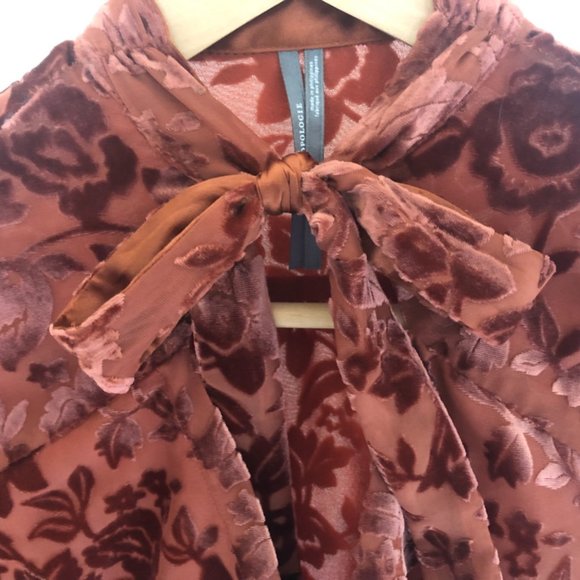 velvet cutout blouse - Picture 2 of 8